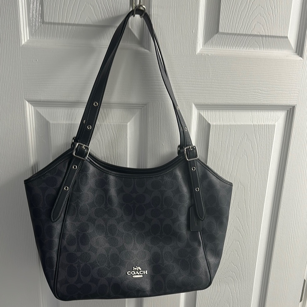 Coach Navy Blue Signature Tote Bag